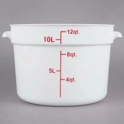 Webstaurant Choice 12 Qt. Round Poly Food Container With Lid (Brine Bucket)
