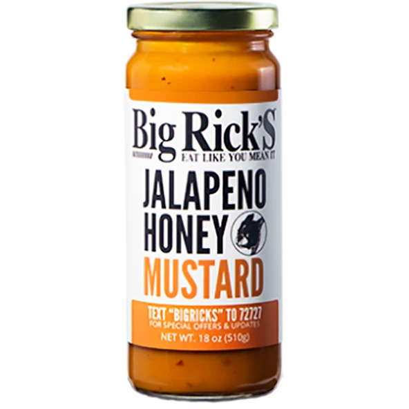 Delano Big Rick's Jalapeno Honey Mustard Seasoning Salt - 18 Oz | BBQ Rub & Condiment 1 Delano Big Rick's Jalapeno Honey Mustard 18 Oz. Salts
