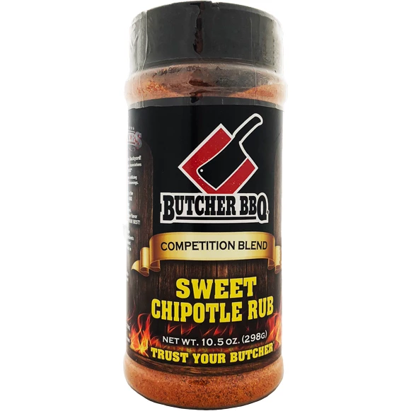 Butcher BBQ Competition Blend Sweet Chipotle Rub - 10.5 Oz | BBQ Seasoning & Rub for Grilling, Smoking, and Roasting 1 BBQ Sauces, Marinades, Condiments & Seasonings Butcher BBQ Competition Blend Sweet Chipotle Rub 10.5 Oz.
