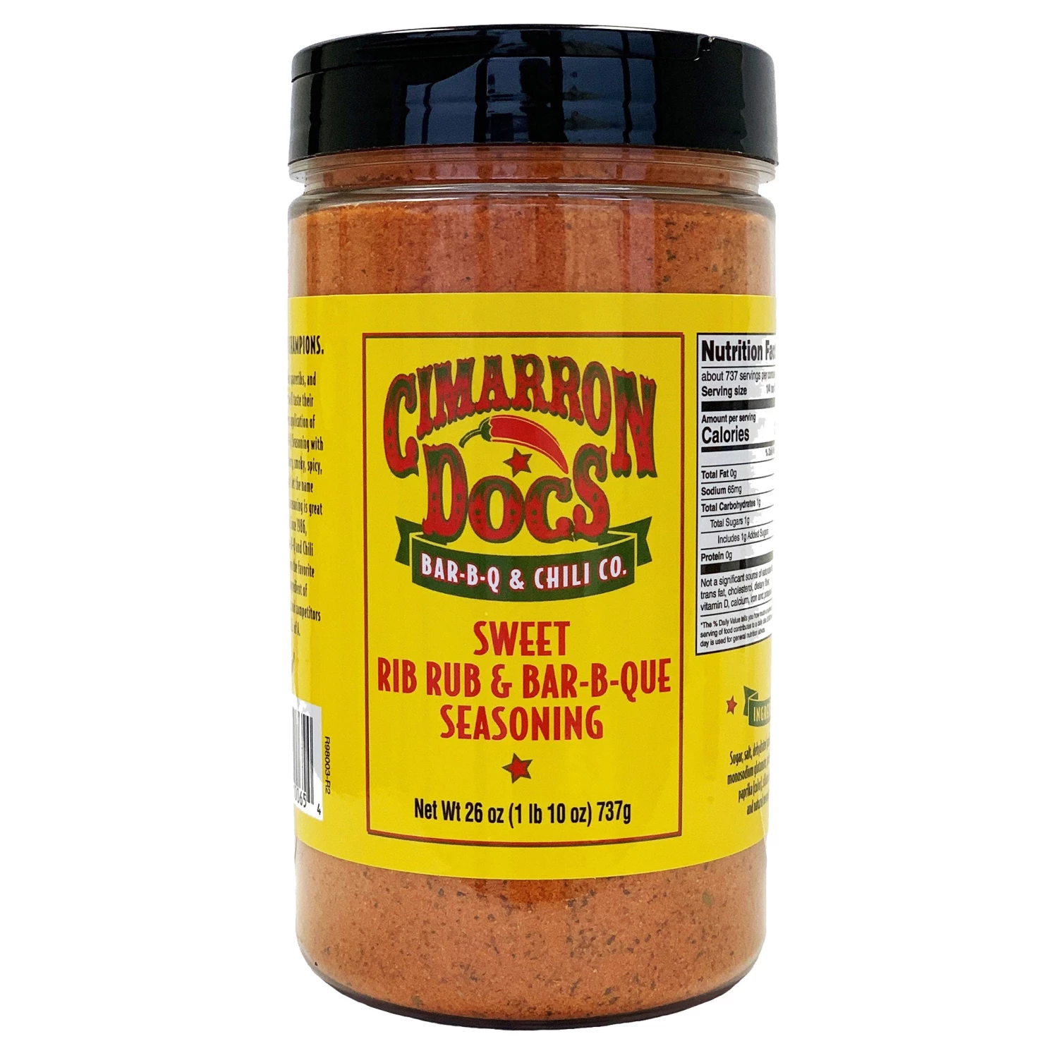 Cimarron Doc's Sweet Rib Rub & Bar-B-Q Seasoning - 1 Lb. 10 Oz. | BBQ Rubs & Seasonings for Ribs, Meats & Grilling 1 Cimarron Doc's Sweet Rib Rub & Bar-B-Q Seasoning 1 Lb. 10 Oz. BBQ Sauces, Marinades, Condiments & Seasonings