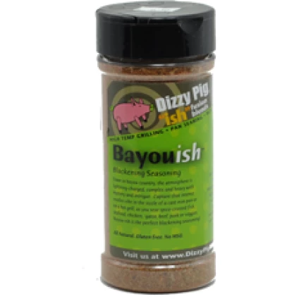 Dizzy Pig Bayou-ish Blackening Seasoning 8 Oz - Bold Cajun-Inspired BBQ Rub for Grilling & Smoking 1 Dizzy Pig Bayou-ish Blackening Seasoning 8 Oz.
