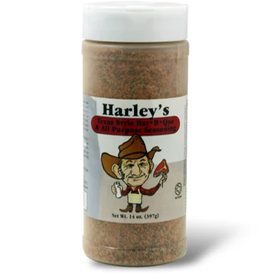 Harley's Texas Style Bar-B-Que & All Purpose Seasoning - 14 Oz | BBQ Rubs & Seasonings 1 BBQ Sauces, Marinades, Condiments & Seasonings Harley's Texas Style Bar-B-Que & All Purpose Seasoning 14 Oz.