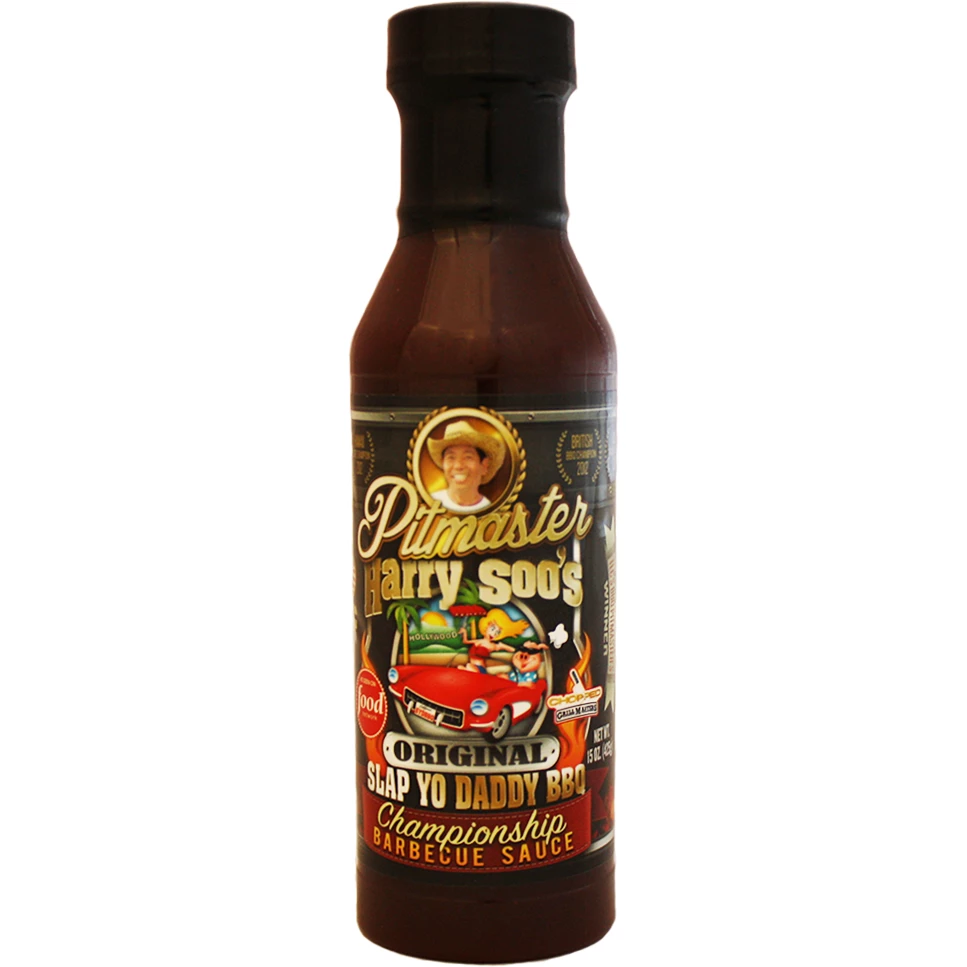Slap Yo Daddy BBQ Pitmaster Harry Soo's Original Championship Barbecue Sauce - 15 Oz | Award-Winning BBQ Sauce for Grilling, Smoking & Marinades 1 Slap Yo Daddy BBQ Pitmaster Harry Soo's Original Championship Barbecue Sauce 15 Oz. BBQ Sauces, Marinades, Condiments & Seasonings