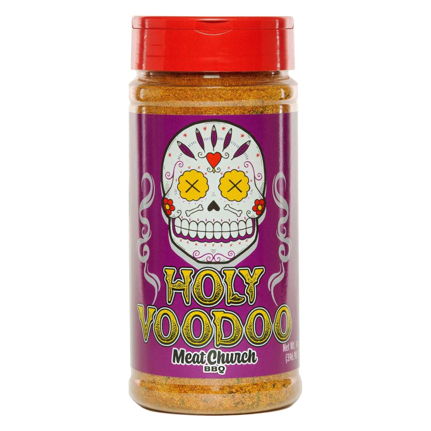 Meat Church Holy Voodoo BBQ Rub 14 Oz - Bold & Spicy Seasoning for Grilling, Smoking, and Roasting 1 Meat Church Holy Voodoo BBQ Rub 14 Oz.