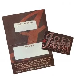 Salts Joe's Kansas City Bar-B-Que Gift Card For Restaurant Use Only