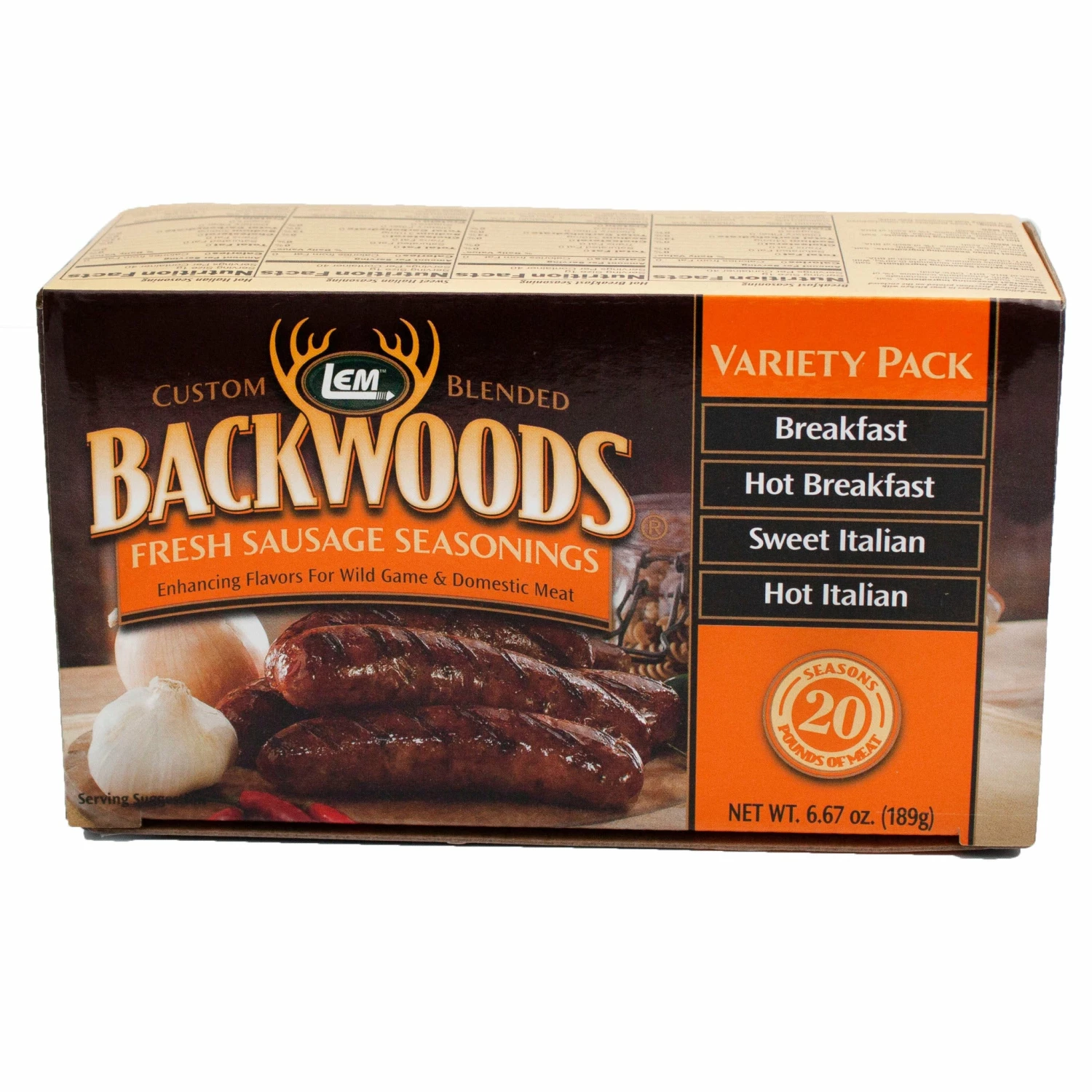 LEM Backwoods Fresh Sausage Seasonings 4 Pack - BBQ Rubs & Seasonings for Perfect Sausage Flavor 1 BBQ Sauces, Marinades, Condiments & Seasonings LEM Backwoods Fresh Sausage Seasonings 4 Pack