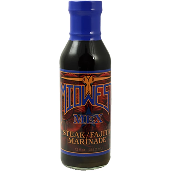 Midwest Mex Steak & Fajita Marinade - 12 Oz | Premium BBQ Marinade for Grilling & Smoking 1 Midwest Mex Steak/Fajita Marinade 12 Oz. BBQ Marinades, Brines & Injections