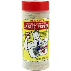 BBQ Sauces, Marinades, Condiments & Seasonings Obie-Cue's Double Strength Garlic Pepper 15.3 Oz.