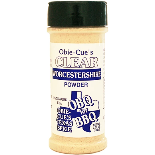 Obie-Cue's Clear Worcestershire Powder 3.52 Oz - BBQ Seasoning & Rub for Grilling, Marinades & More 1 BBQ Sauces, Marinades, Condiments & Seasonings Obie-Cue's Clear Worcestershire Powder 3.52 Oz.