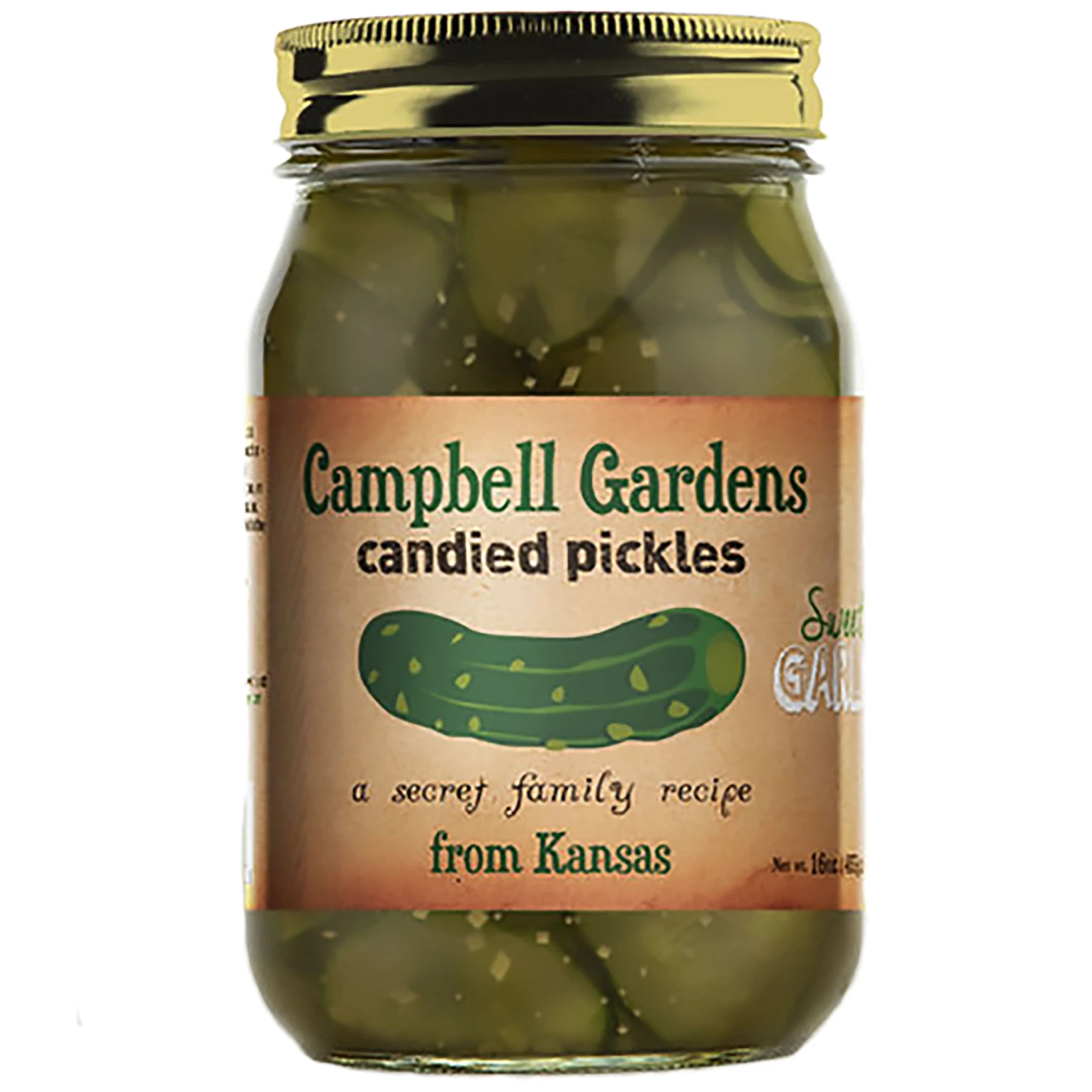 Campbell Gardens Sweet Garlic Candied Pickles - 16 Oz | BBQ Sauces, Marinades, Condiments & Seasonings 1 BBQ Sauces, Marinades, Condiments & Seasonings Campbell Gardens Sweet Garlic Candied Pickles 16 Oz.