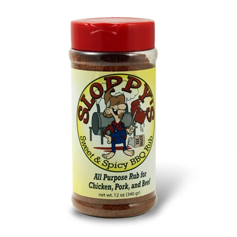 Sloppy's Sweet & Spicy BBQ Rub 12 Oz - Premium BBQ Seasoning for Grilling, Smoking & Marinating 1 Sloppy's Sweet & Spicy BBQ Rub 12 Oz. BBQ Sauces, Marinades, Condiments & Seasonings