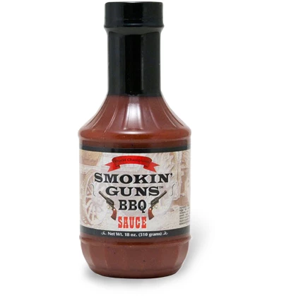 Smokin' Guns BBQ Sauce 18 Oz - Bold & Smoky Flavor for Grilling, Smoking, and Marinating 1 BBQ Sauces, Marinades, Condiments & Seasonings Smokin' Guns BBQ Sauce 18 Oz.