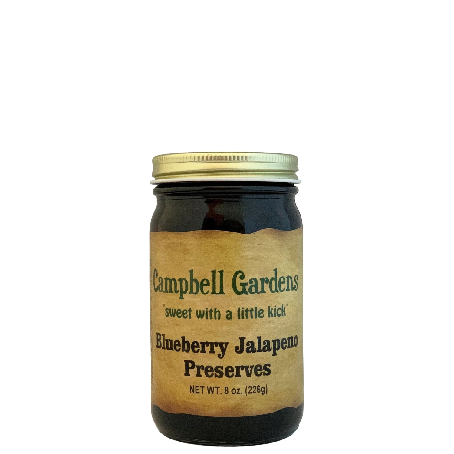 Campbell Gardens Blueberry Jalapeno Preserves 8 Oz - Sweet & Spicy BBQ Sauce, Marinade, and Condiment 1 Campbell Gardens Blueberry Jalapeno Preserves 8 Oz. BBQ Sauces, Marinades, Condiments & Seasonings