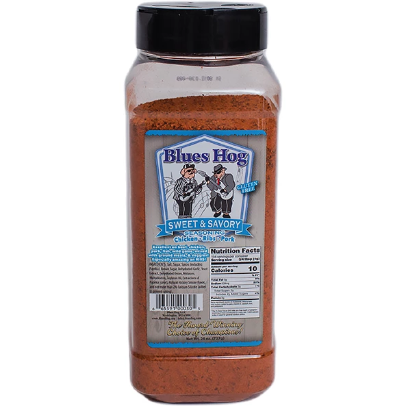 Blues Hog Sweet & Savory Seasoning 26 Oz - Premium BBQ Rub for Meats, Vegetables, and More 1 Blues Hog Sweet & Savory Seasoning 26 Oz.