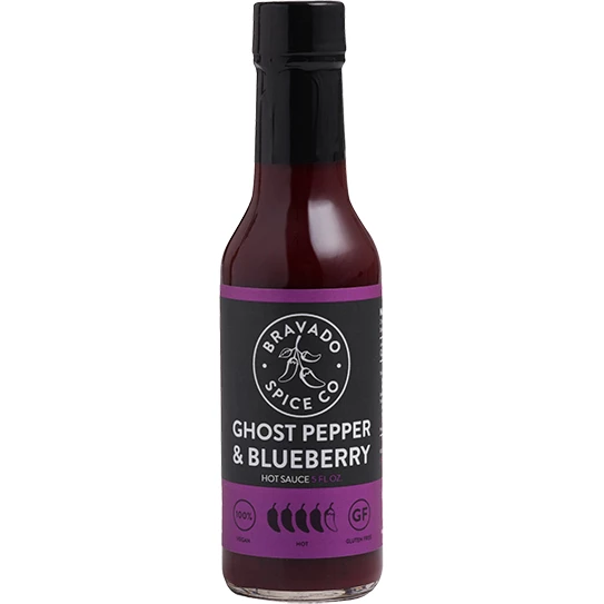 Bravado Spice Co. Ghost Pepper & Blueberry Hot Sauce - 5 Oz | Unique Flavor Hot Sauce for BBQ, Marinades & More 1 Bravado Spice Co. Ghost Pepper & Blueberry Hot Sauce 5 Oz.