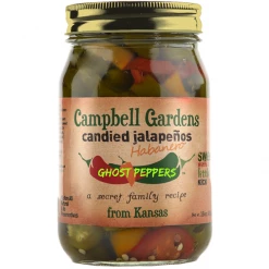 Campbell Gardens Candied Jalapeños With Habaneros And Ghost Peppers 16 Oz. BBQ Sauces, Marinades, Condiments & Seasonings