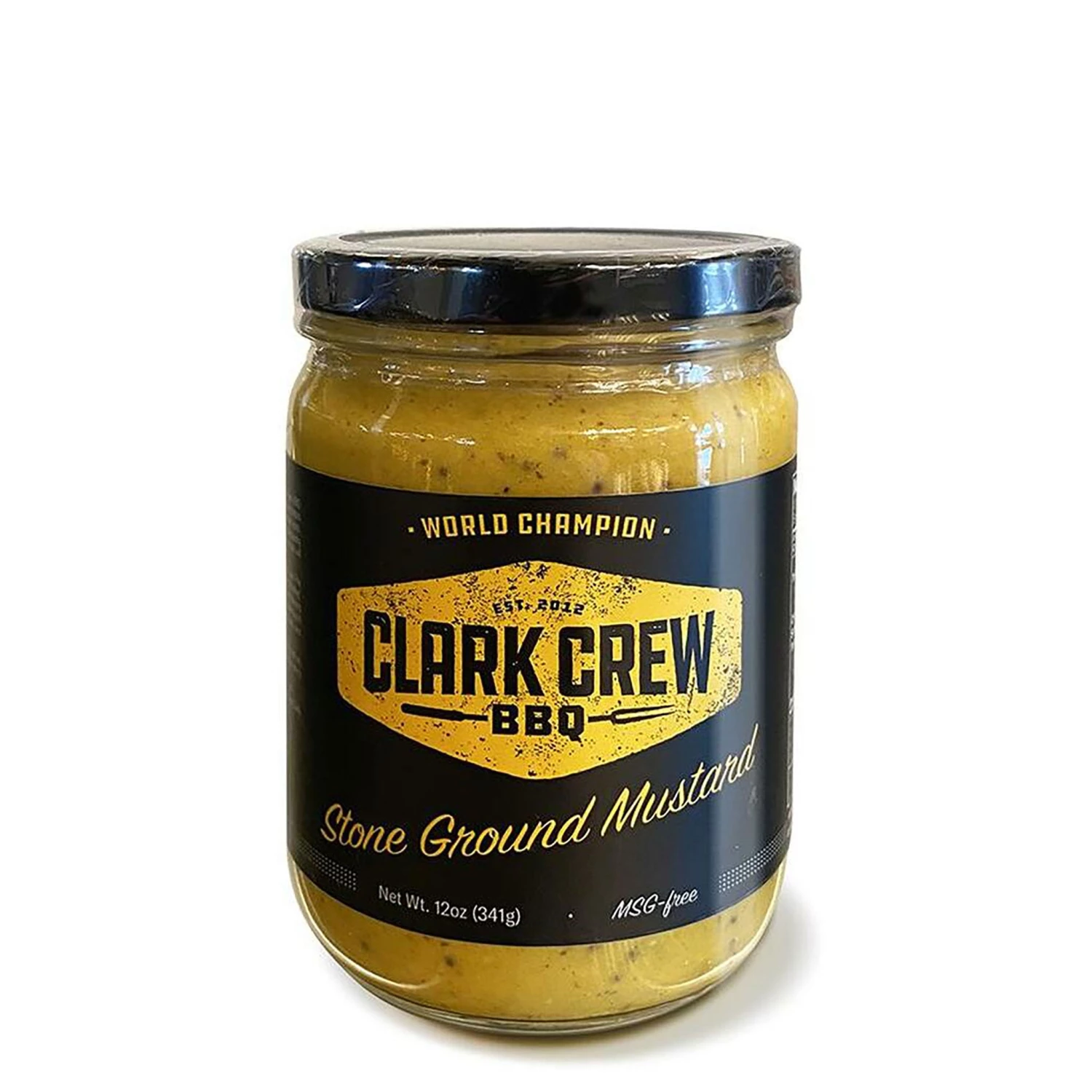 Clark Crew BBQ Stone Ground Mustard - 12 Oz | Premium BBQ Condiment & Marinade 1 BBQ Sauces, Marinades, Condiments & Seasonings Clark Crew BBQ Stone Ground Mustard 12 Oz.
