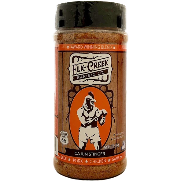 Elk Creek Cajun Stinger Seasoning 12 Oz - Bold & Spicy BBQ Rub for Grilling, Smoking, and Marinades 1 Elk Creek Cajun Stinger Seasoning 12 Oz.