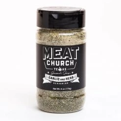 BBQ Sauces, Marinades, Condiments & Seasonings Meat Church Garlic & Herb Seasoning 6 Oz.
