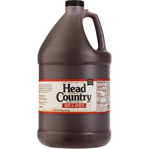 Head Country Hot & Spicy Bar-B-Q Sauce - 1 Gallon | Bold BBQ Flavor for Grilling & Smoking 1 BBQ Sauces, Marinades, Condiments & Seasonings Head Country Hot & Spicy Bar-B-Q Sauce 1 Gallon