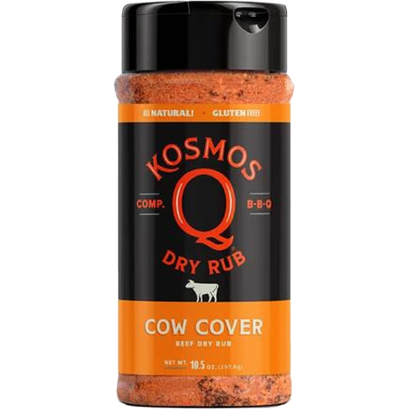 Kosmo's Q Cow Cover Rub 10.5 Oz - Premium BBQ Seasoning for Beef, Steak, and Ribs 1 Kosmo's Q Cow Cover Rub 10.5 Oz.