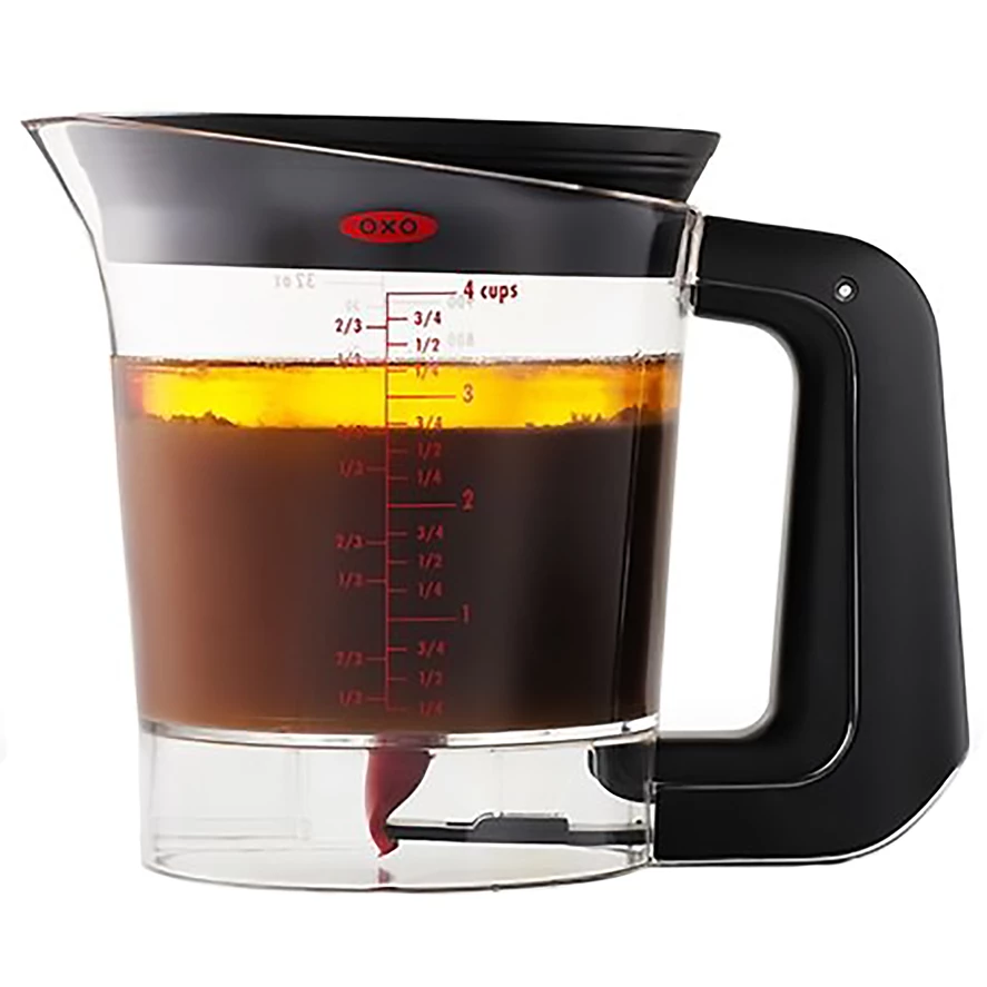 OXO 4 Cup Fat/Gravy Separator - Premium Kitchen Tool for Effortless Fat Separation 2 OXO 4 Cup Fat/Gravy Separator Salts