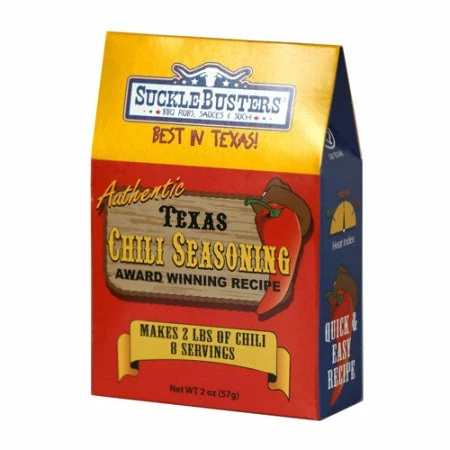 Suckle Busters Texas Chili Seasoning 2 Oz - Authentic BBQ Rub & Spice Blend for Meats, Grilling, and Cooking 1 BBQ Sauces, Marinades, Condiments & Seasonings Suckle Busters Texas Chili Seasoning 2 Oz.
