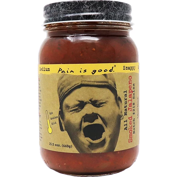 Spicin' Foods Pain Is Good Smoked Jalapeño Salsa - Batch #218, 15.5 Oz - Bold & Smoky Flavor 1 Spicin' Foods Pain Is Good Smoked Jalapeño Salsa Batch #218 15.5 Oz. Salts