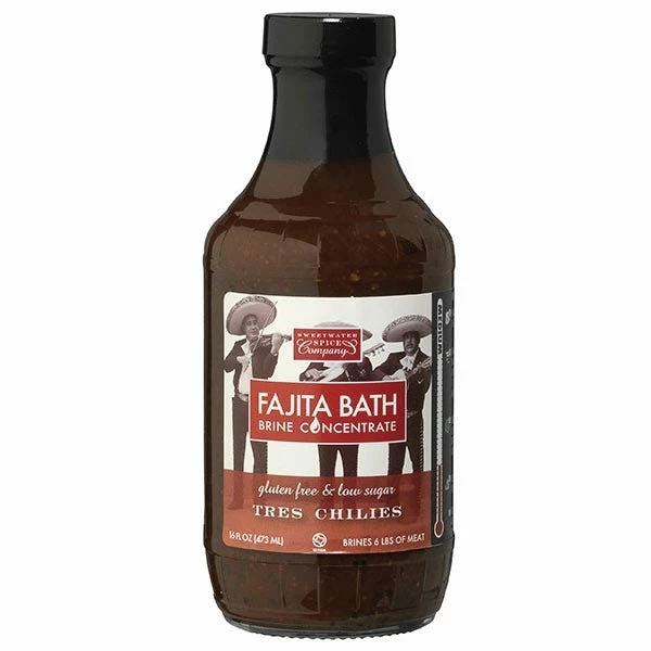 Delano Sweetwater Spice Company Tres Chilies Fajita Bath Brine Concentrate 16 Oz - Bold Flavor for BBQ & Grilling 1 Delano Sweetwater Spice Company Tres Chilies Fajita Bath Brine Concentrate 16 Oz.
