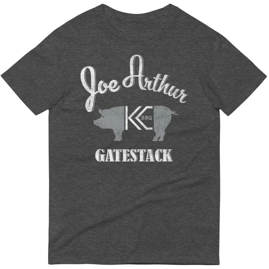 Three KC Joearthur Gatestack - Charcoal White Logo T-Shirt | Premium BBQ Apparel 1 Three KC Joearthur Gatestack - Charcoal White Logo T-Shirt
