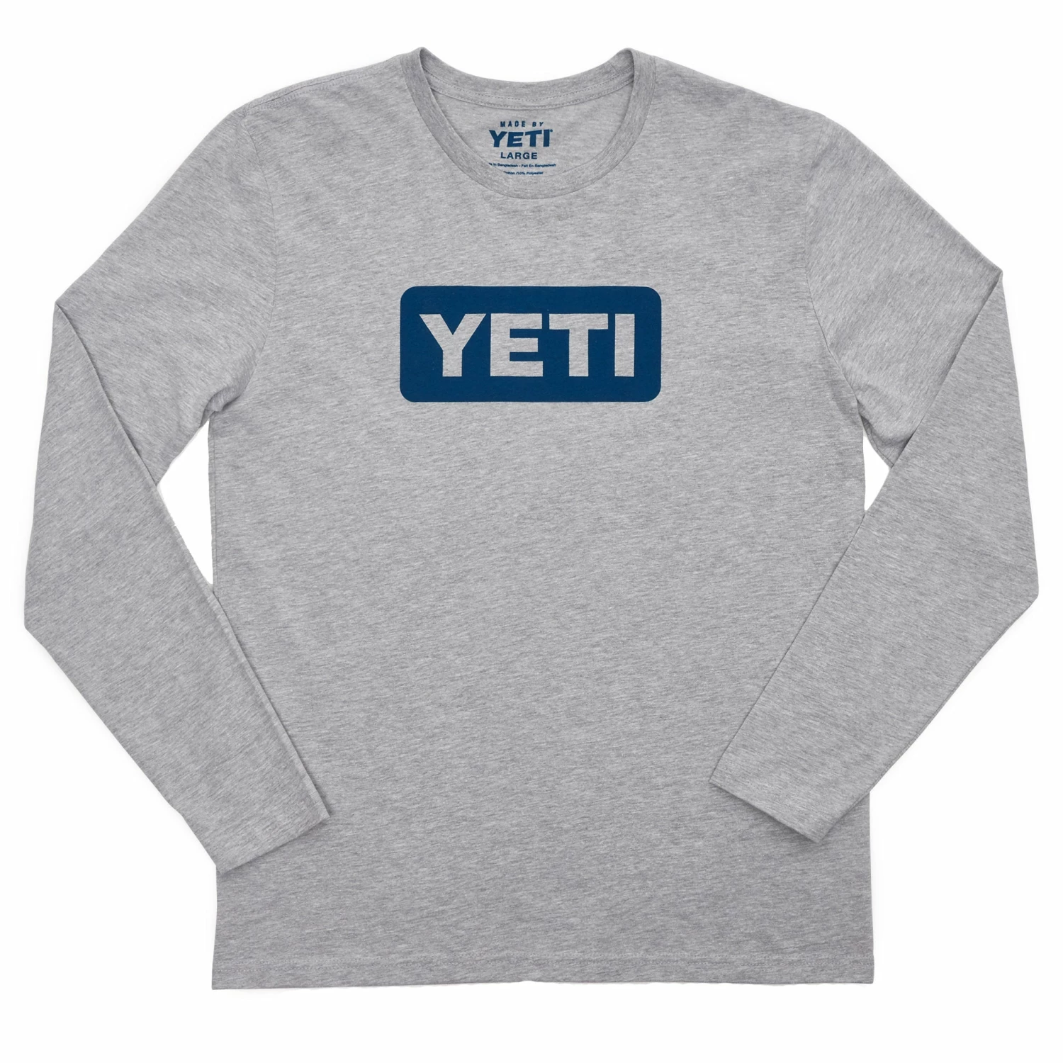 YETI Logo Badge Long Sleeve T-Shirt - Grey/Navy Salts | Premium Comfort & Durability 1 YETI Logo Badge Long Sleeve T-Shirt Grey/Navy Salts